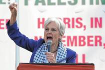 Green Party presidential candidate Jill Stein speaks during a rally at Union Park during the De ...