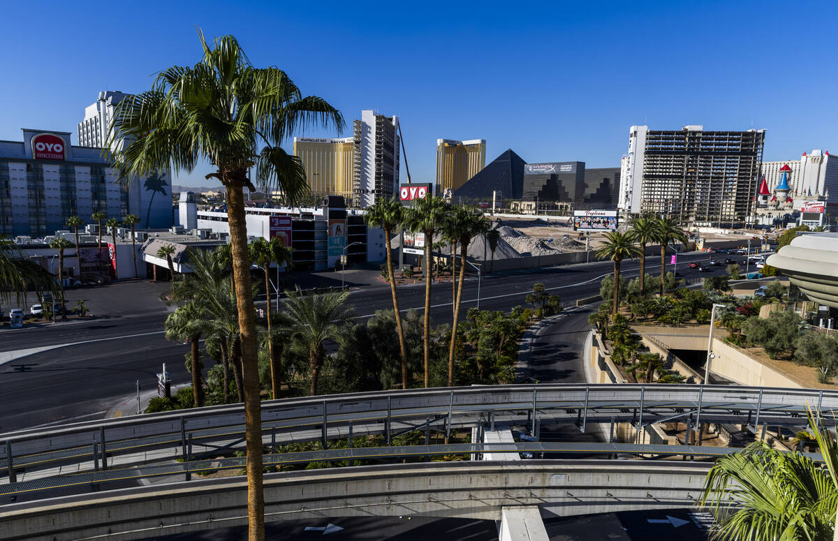 Preparations for the upcoming implosion continue at the Tropicana on Tuesday, Sept. 24, 2024, i ...