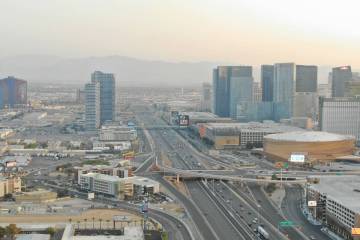 Traffic on Interstate 15 in Las Vegas on Wednesday, Sept. 16, 2020. (Las Vegas Review-Journal)