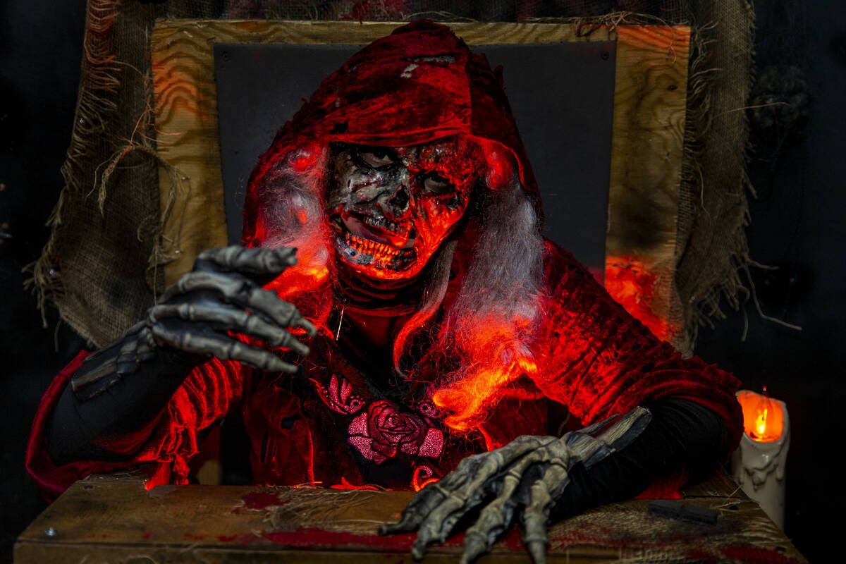 The Old Hag awaits her next victims within the Coven of 13 haunted house during the Freakling B ...