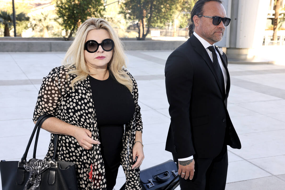 Former Las Vegas City Councilwoman Michele Fiore arrives for her wire fraud trial at the Lloyd ...