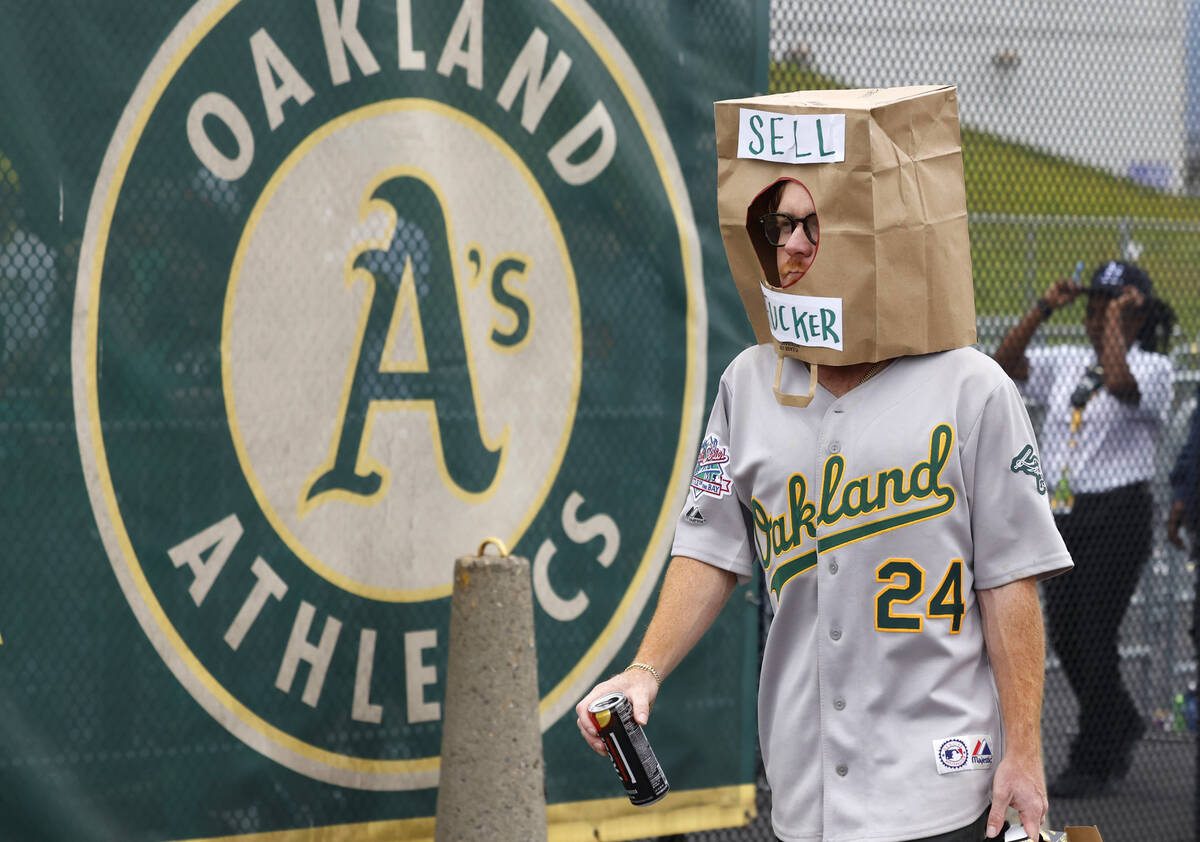 Dominic Vallejo arrives at Oakland Coliseum to attend Oakland Athletics final home game agains ...