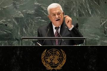 Palestinian President Mahmoud Abbas addresses the 79th session of the United Nations General As ...