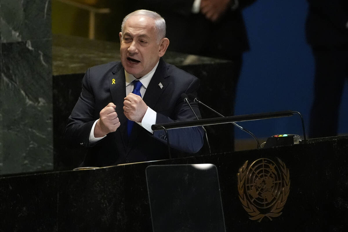 Prime Minister of Israel Benjamin Netanyahu addresses the 79th session of the United Nations Ge ...