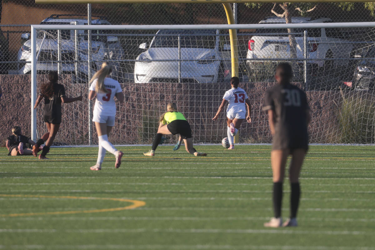 Coronado gives up a goal to Faith Lutheran during a soccer game at Faith Lutheran High School o ...