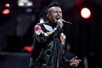 Adam Levine of Maroon 5 performs at the Viña del Mar International Song Festival at the Qu ...