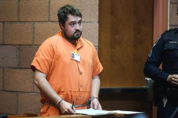 Justin Marr appears for his arraignment at North Las Vegas Justice Court in North Las Vegas, Mo ...