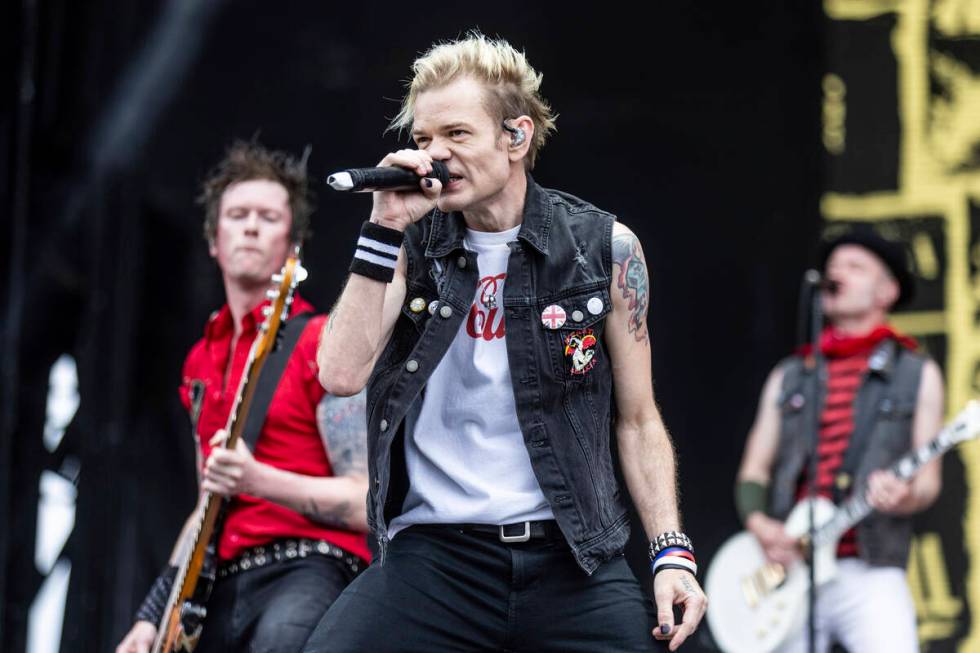 Deryck Whibley of Sum 41 performs during Sonic Temple Art and Music Festival on Friday, May 17, ...