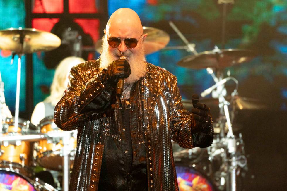 Rob Halford of Judas Priest performs during the Louder Than Life music festival on Sunday, Sept ...