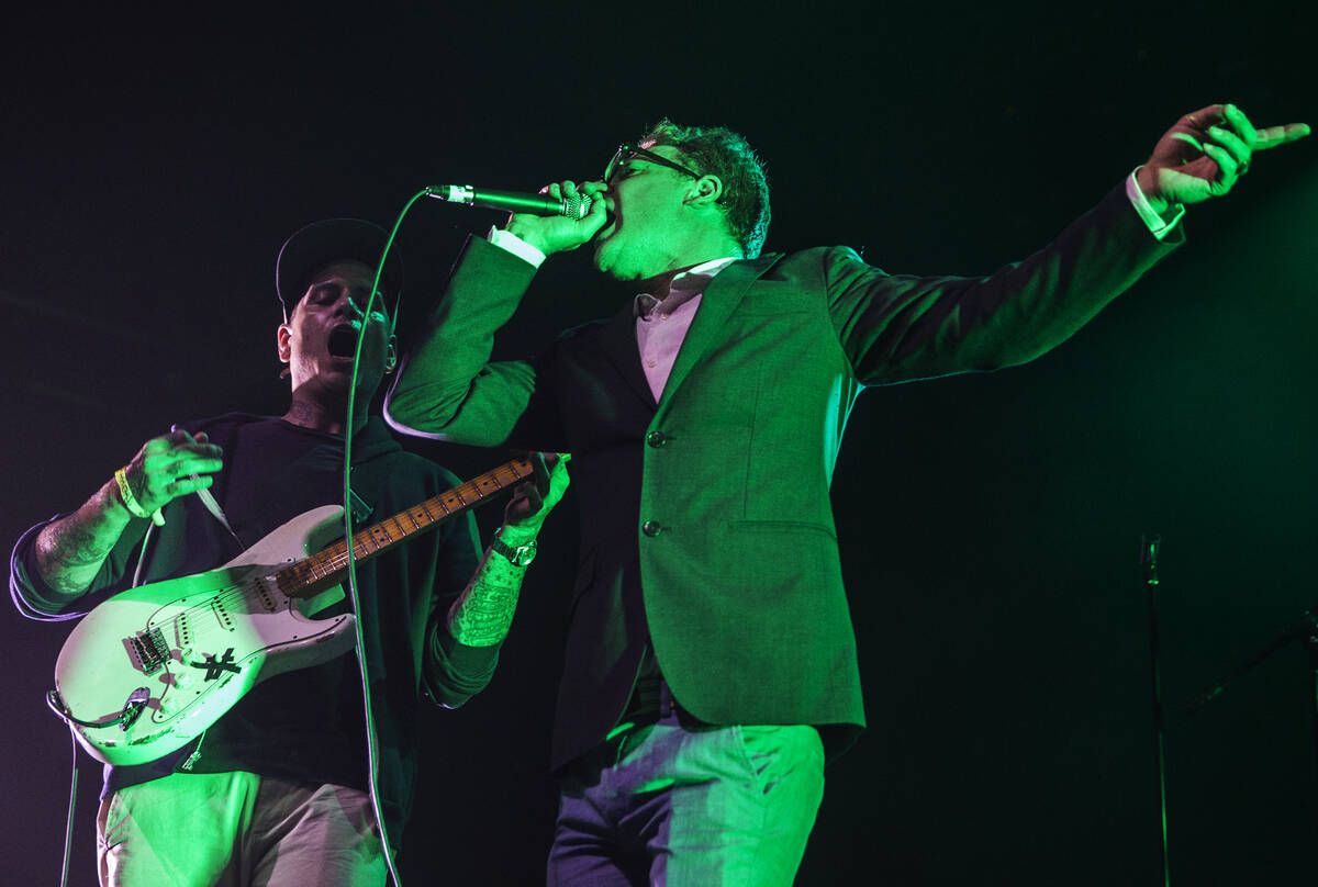 Murder City Devils frontman Spencer Moody performs at The Joint during Psycho Las Vegas on Sund ...