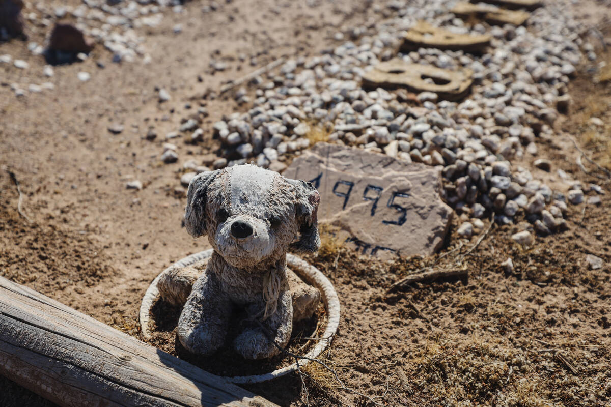 A pet’s grave site a an unofficial pet graveyard that locals have used since the 1950&#x ...