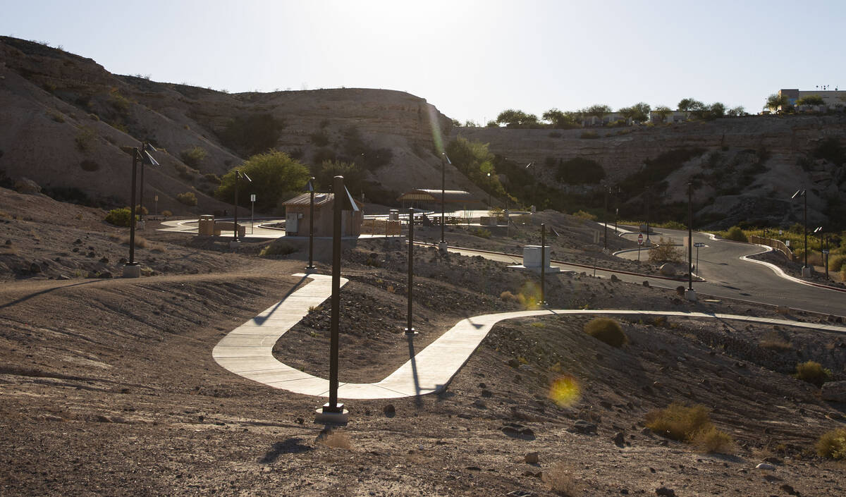 Trails are seen around the Whitney Mesa Nature Preserve on Wednesday, Sept. 25, 2024, in Hender ...