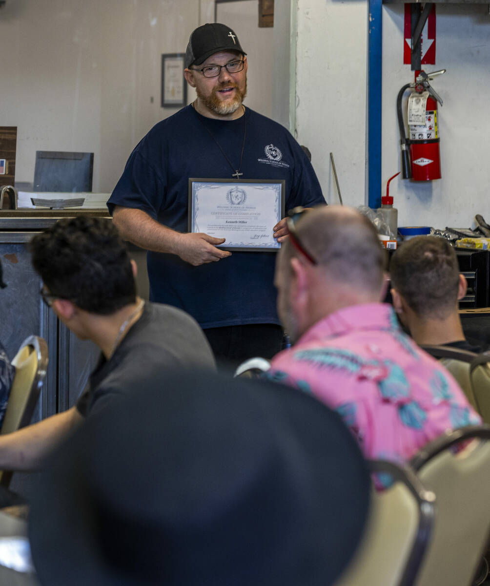 Greg Gilbert speaks about the graduates he is honoring as the founder of the Welding School of ...