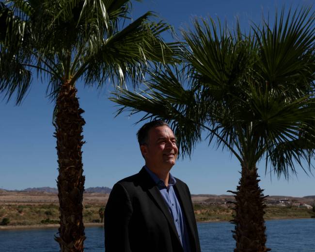 Jeremy Jenson, senior vice president at Golden Entertainment, poses for a portrait on the river ...