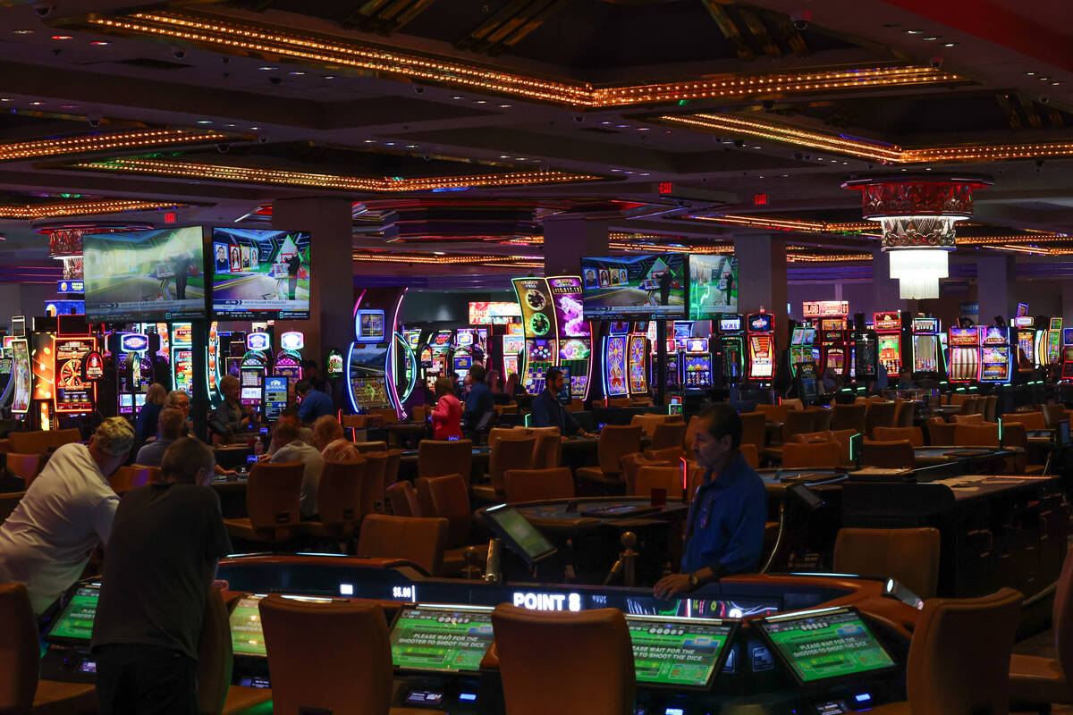 The casino floor at Edgewater on Tuesday, Sept. 17, 2024, in Laughlin. (Ellen Schmidt/Las Vegas ...