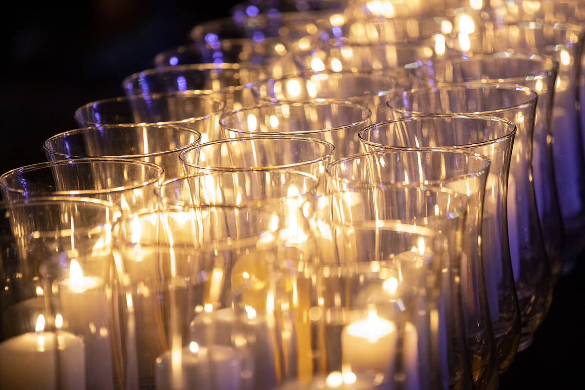 Fifty-eight candles are lit to remember each of the victims who perished during the events of O ...