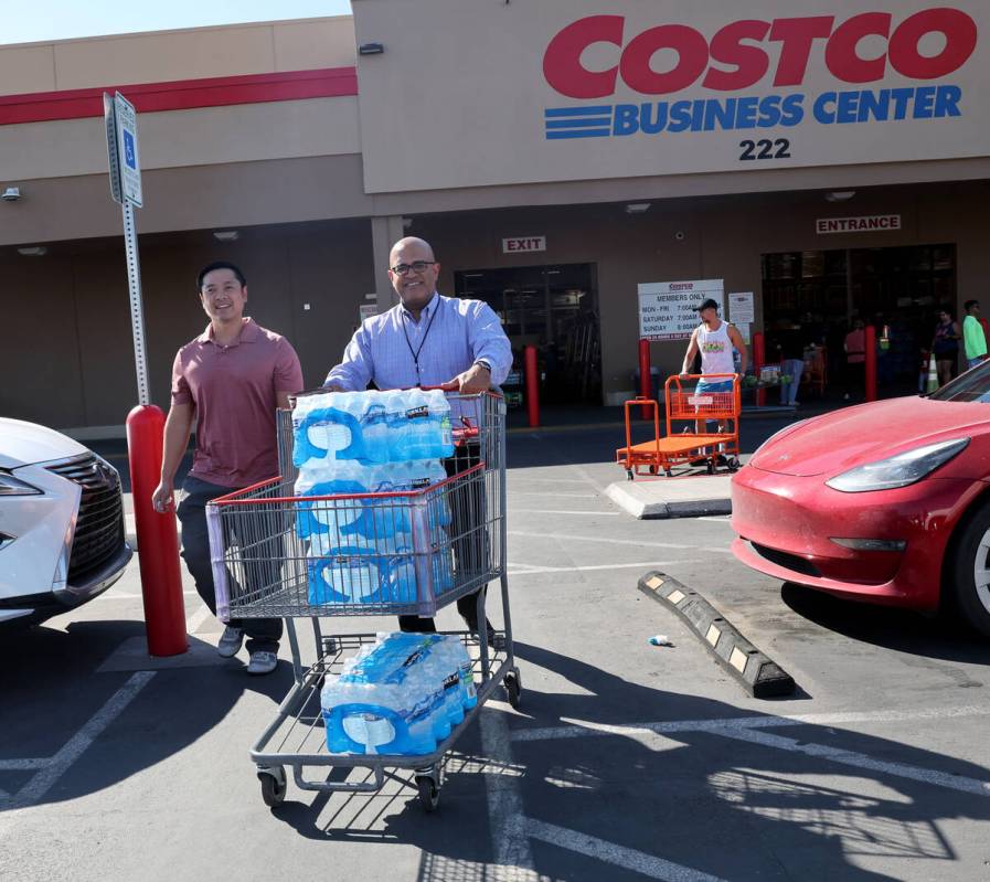 People load their purchases at Business Costco in Las Vegas Wednesday, Oct. 2, 2024. (K.M. Cann ...