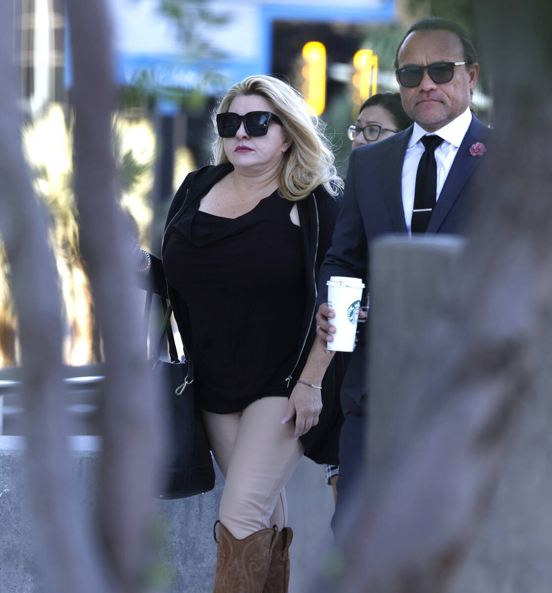 Former Las Vegas City Councilwoman Michele Fiore arrives for her wire fraud trial at the Lloyd ...