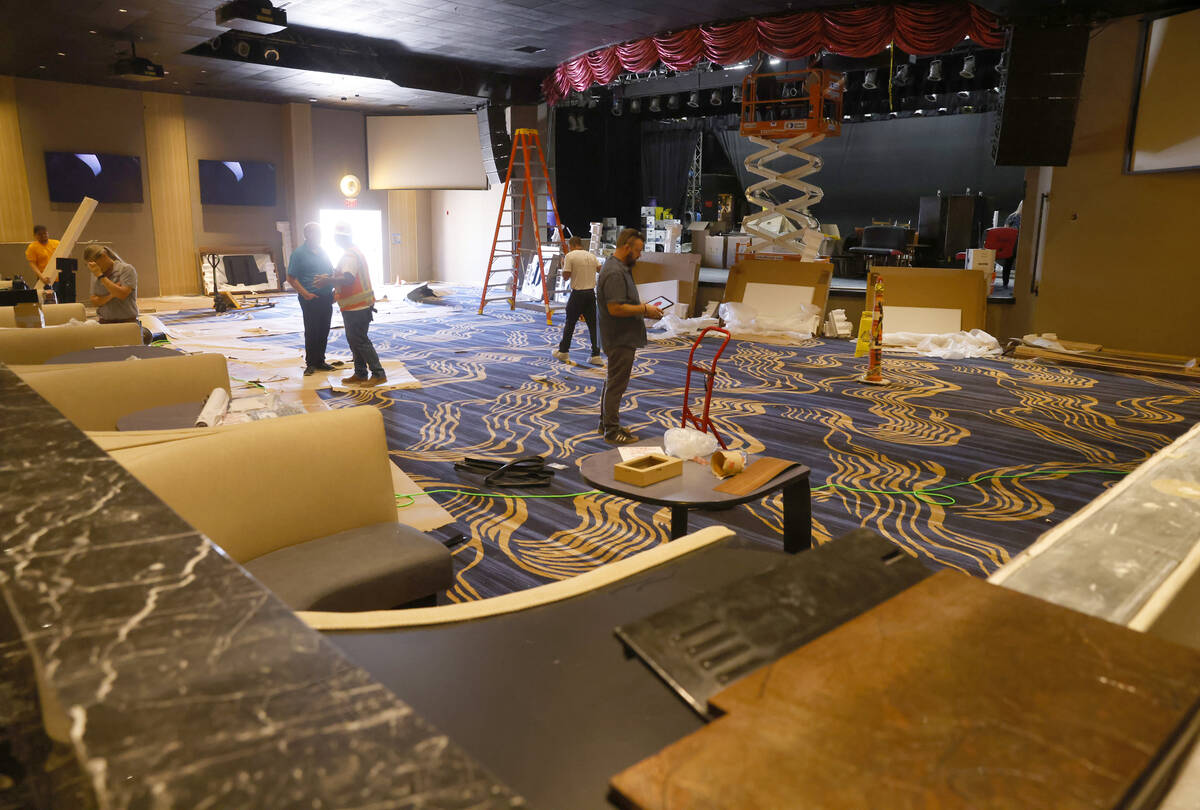 Construction is underway at the Showroom at the CasaBlanca hotel-casino, on Tuesday, Sept. 24, ...