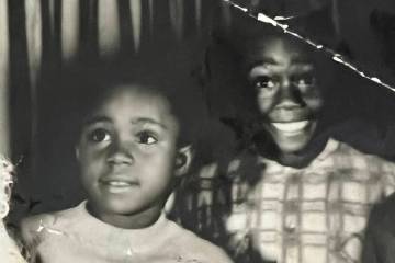 Mitchell Harris (right) with his sister Rose Hughes (left). (Courtesy)