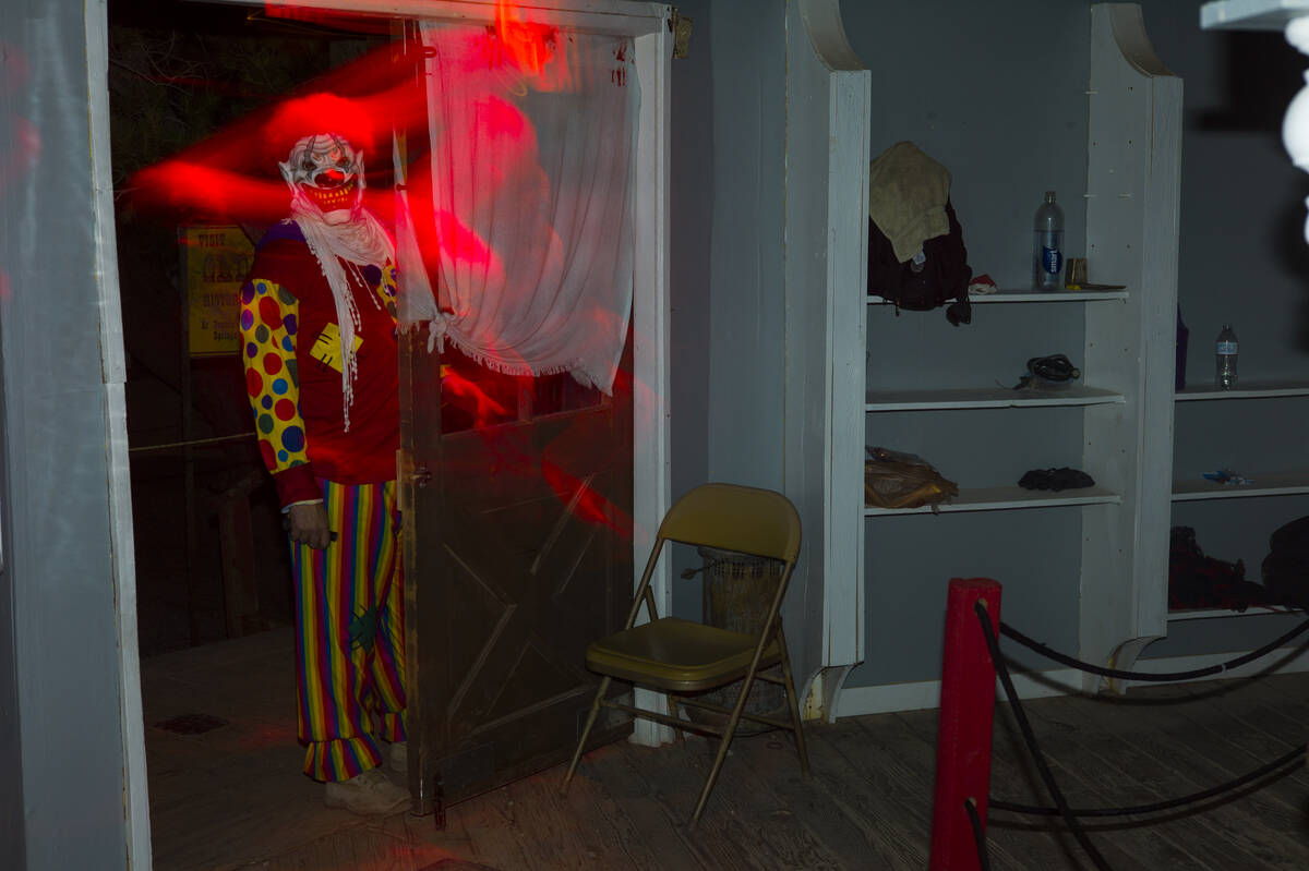 A costumed actor waits for people during "Bonnie Screams" at Bonnie Springs Ranch outside of La ...