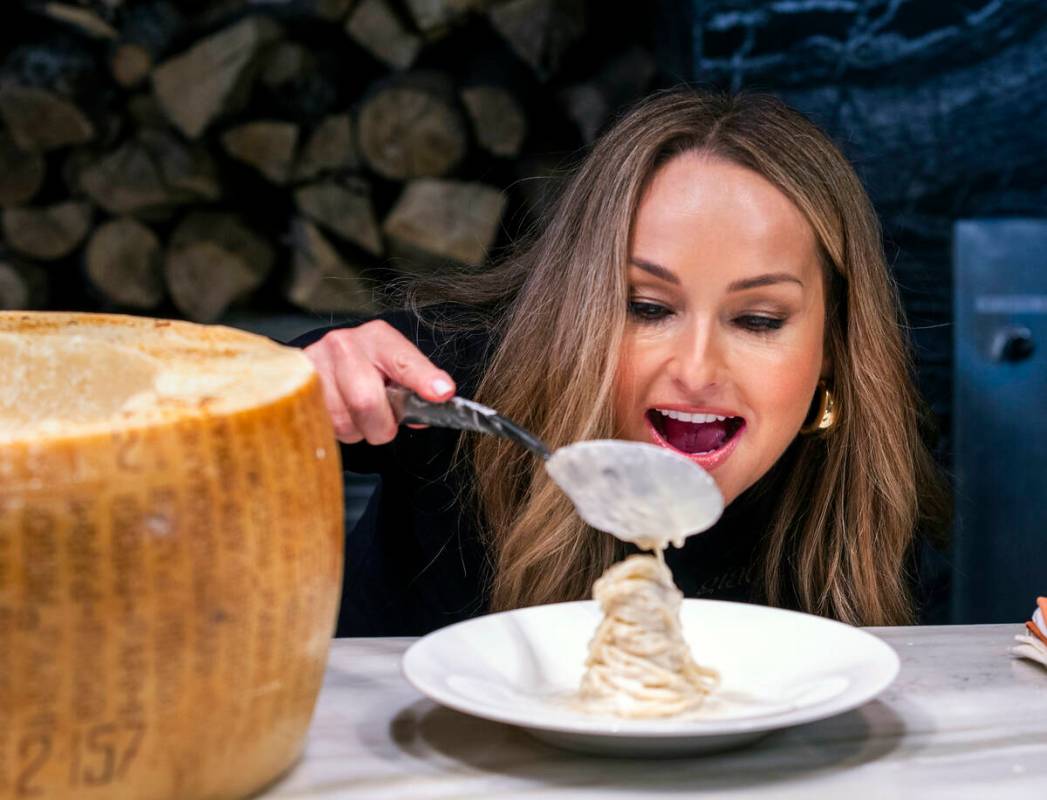 Chef Giada De Laurentiis celebrates the 10th anniversary of Giada restaurant with a pasta twirl ...