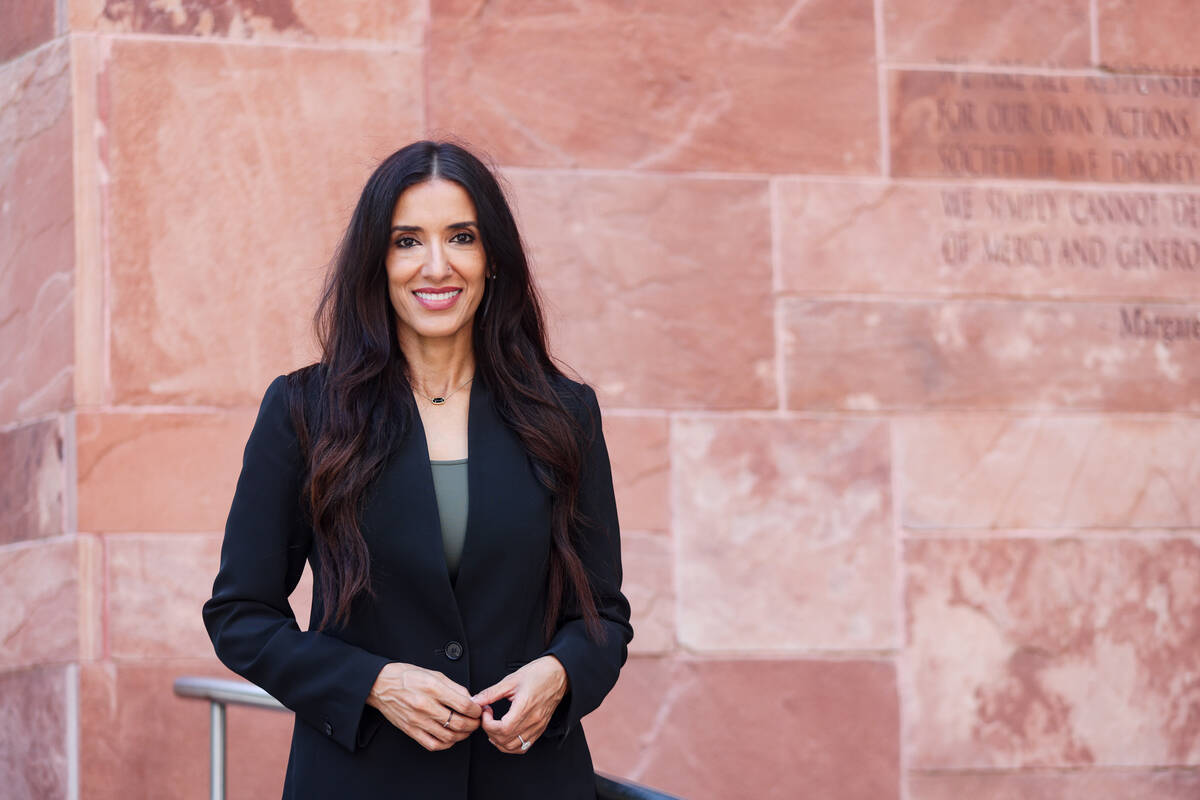 District Court Judge Tina Talim poses for a portrait outside of the Regional Justice Center in ...