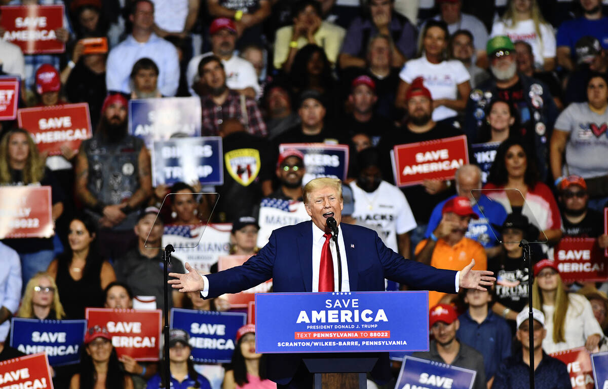 Former President Donald Trump. (Sean McKeag/The Citizens' Voice via AP)