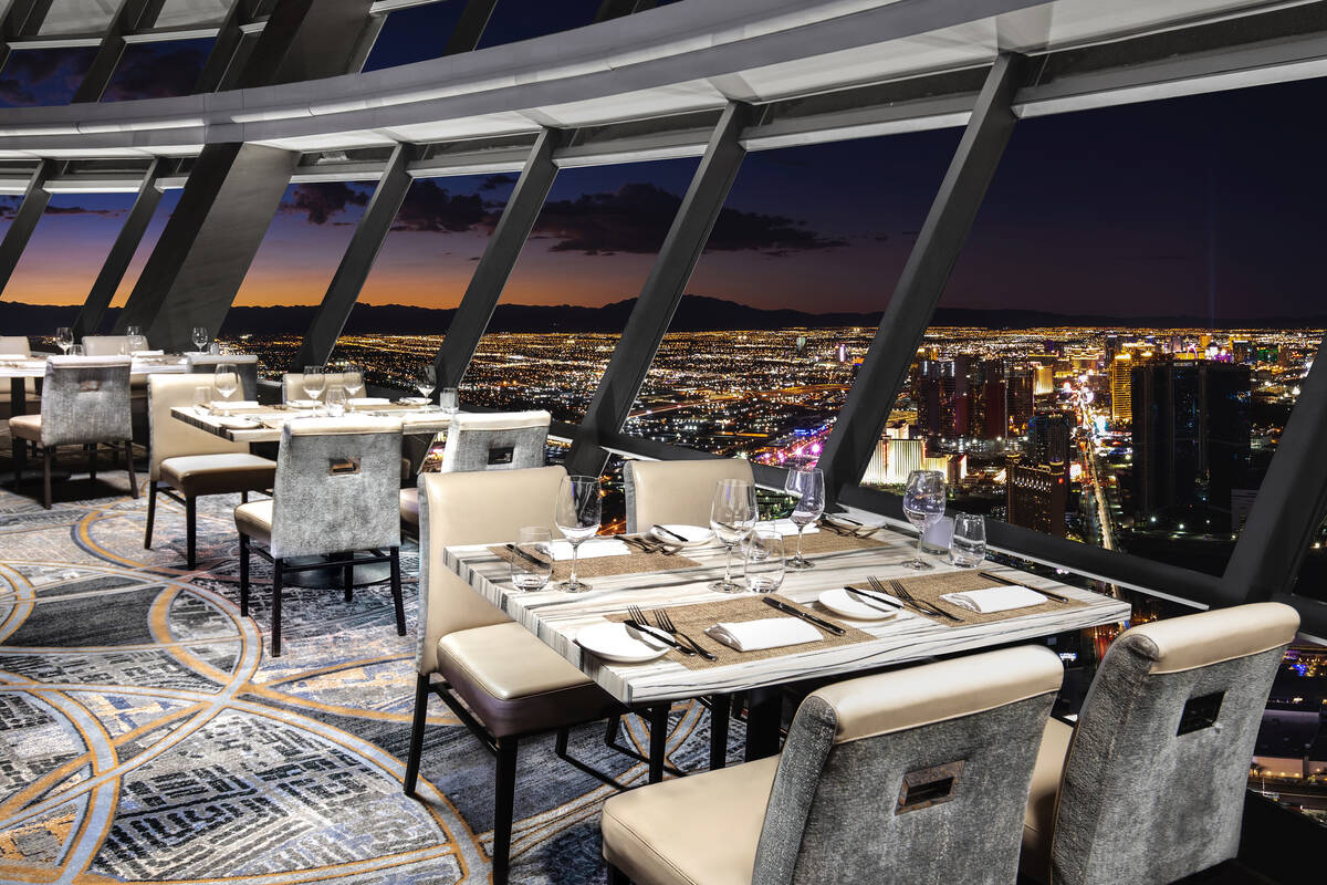 Top of the World restaurant in The Strat on the Las Vegas Strip. The restaurant is one of 10 Ve ...