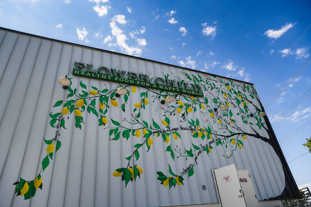 The exterior mural on the new Flower Child in Henderson, Tuesday, Oct. 8, 2024. (Rachel Aston/L ...