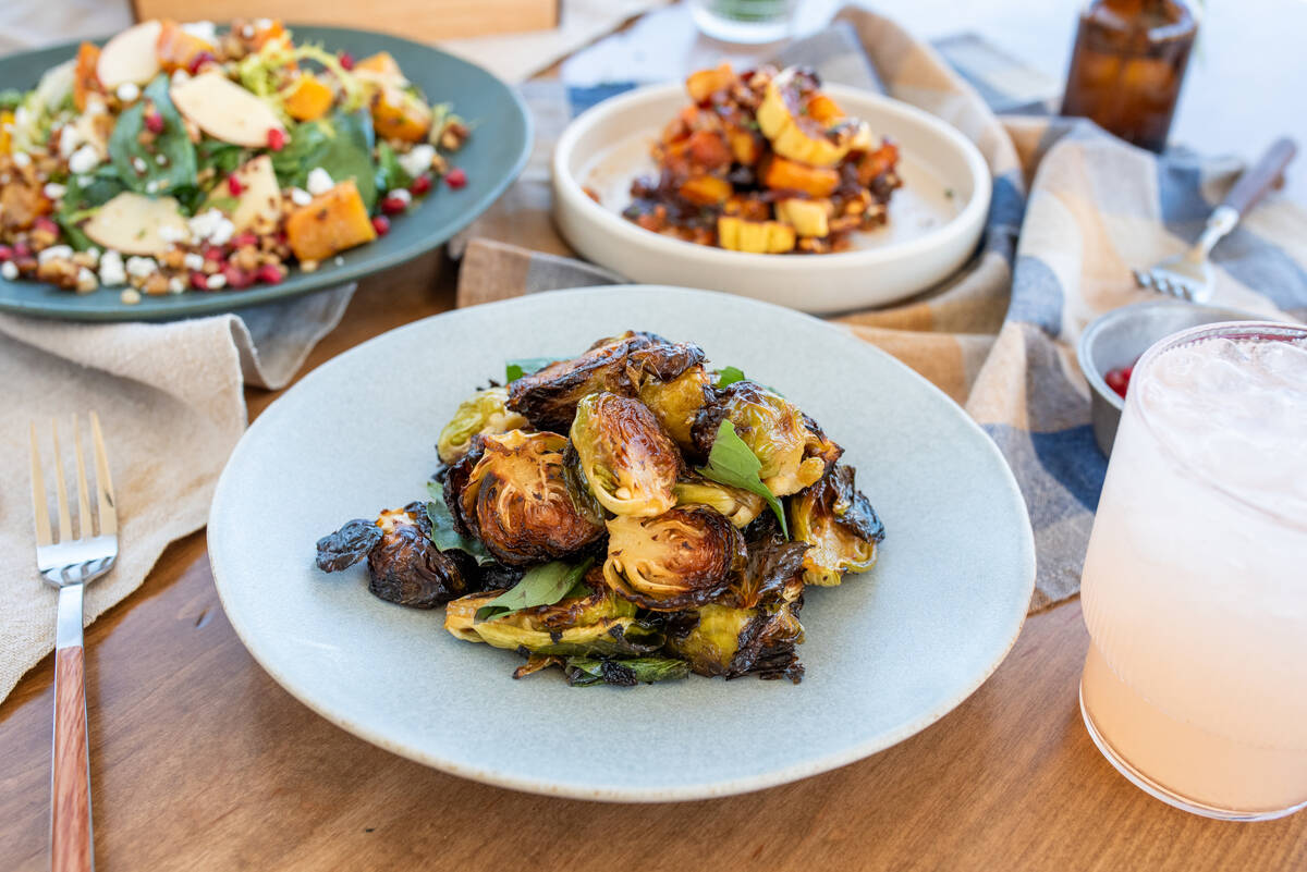 A yuzua Brussels sprouts side, new for fall 2024, from Flower Child, which is opening a locatio ...