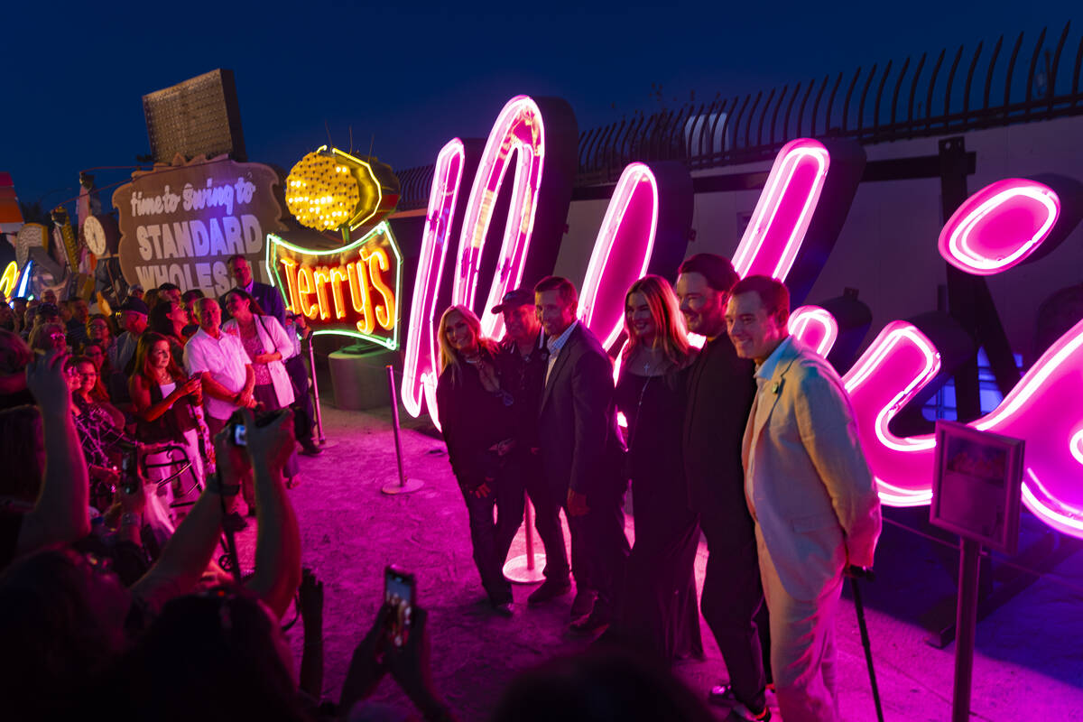 The restored "Debbie" neon sign, from the Debbie Reynolds Hollywood Hotel, is seen after being ...