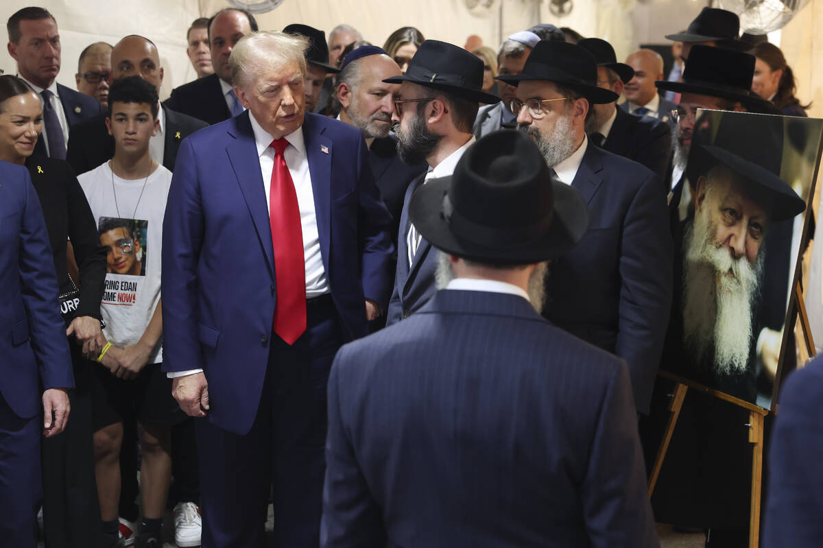 Republican presidential nominee former President Donald Trump arrives at Ohel Chabad-Lubavitch ...