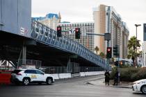 A bridge between the intersections of Flamingo Road and Koval Lane constructed for the Formula ...