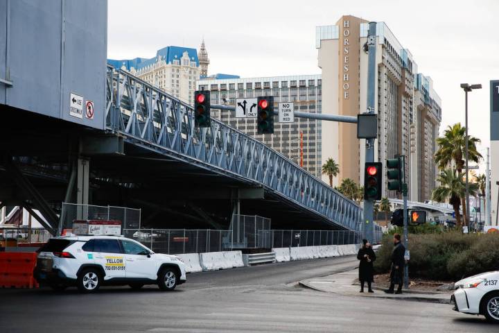 A bridge between the intersections of Flamingo Road and Koval Lane constructed for the Formula ...