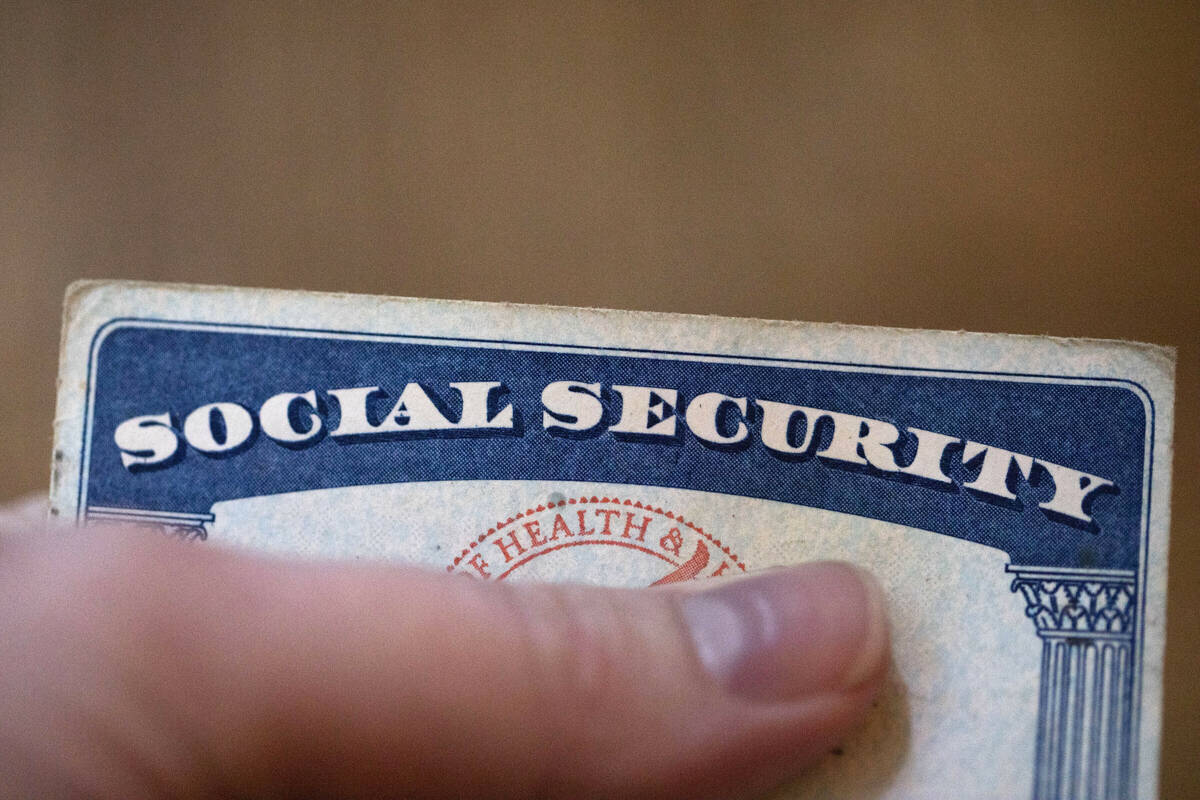 A Social Security card is displayed on Oct. 12, 2021, in Tigard, Ore. (AP Photo/Jenny Kane, File)