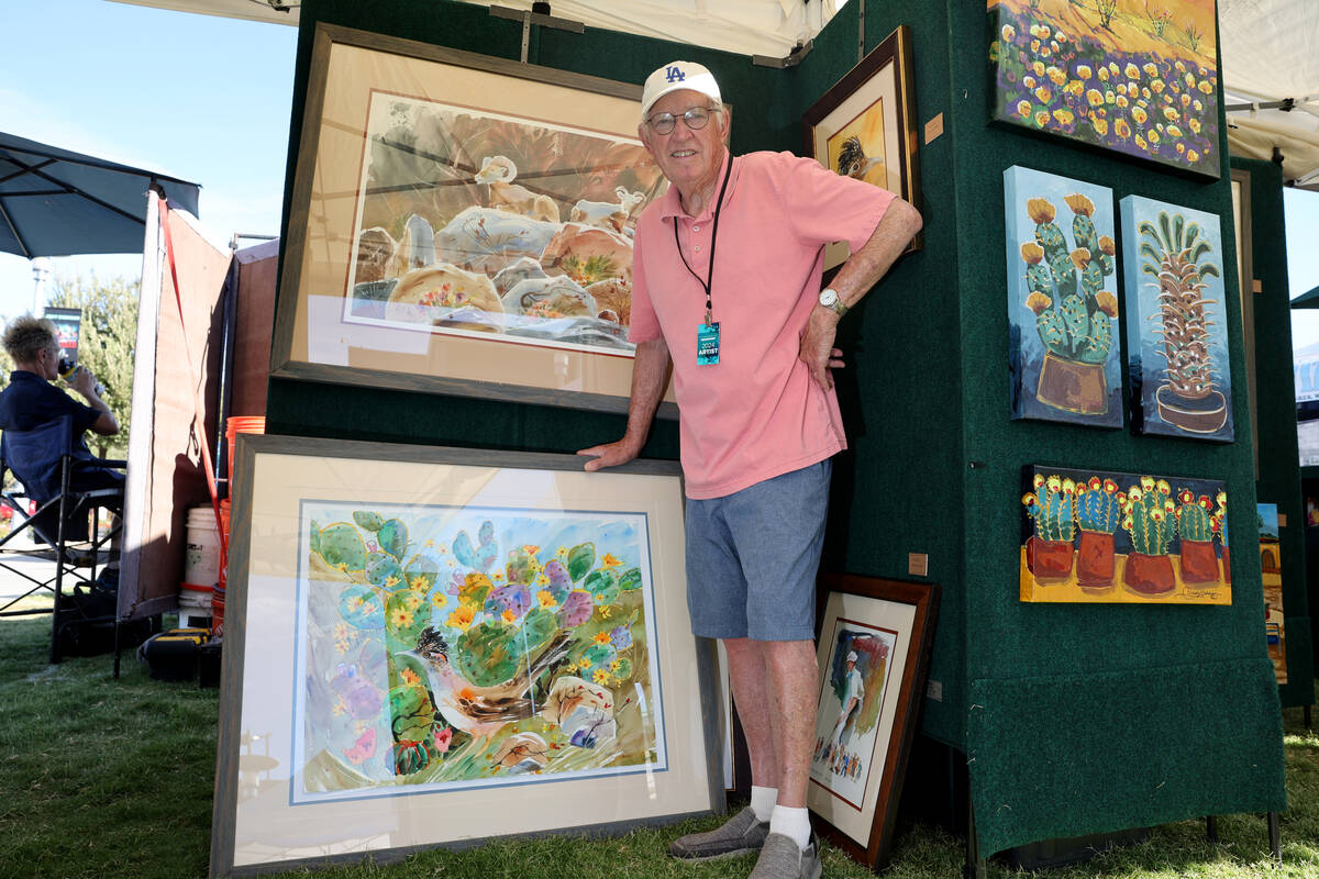 Robert Fleming of Palm Springs, Calif. shows his art during Summerlin Festival of Arts in Downt ...