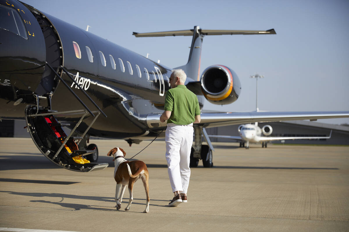 Aero's sleek black Embraer EJR135 twin-engine jets will arrive and depart from private terminal ...