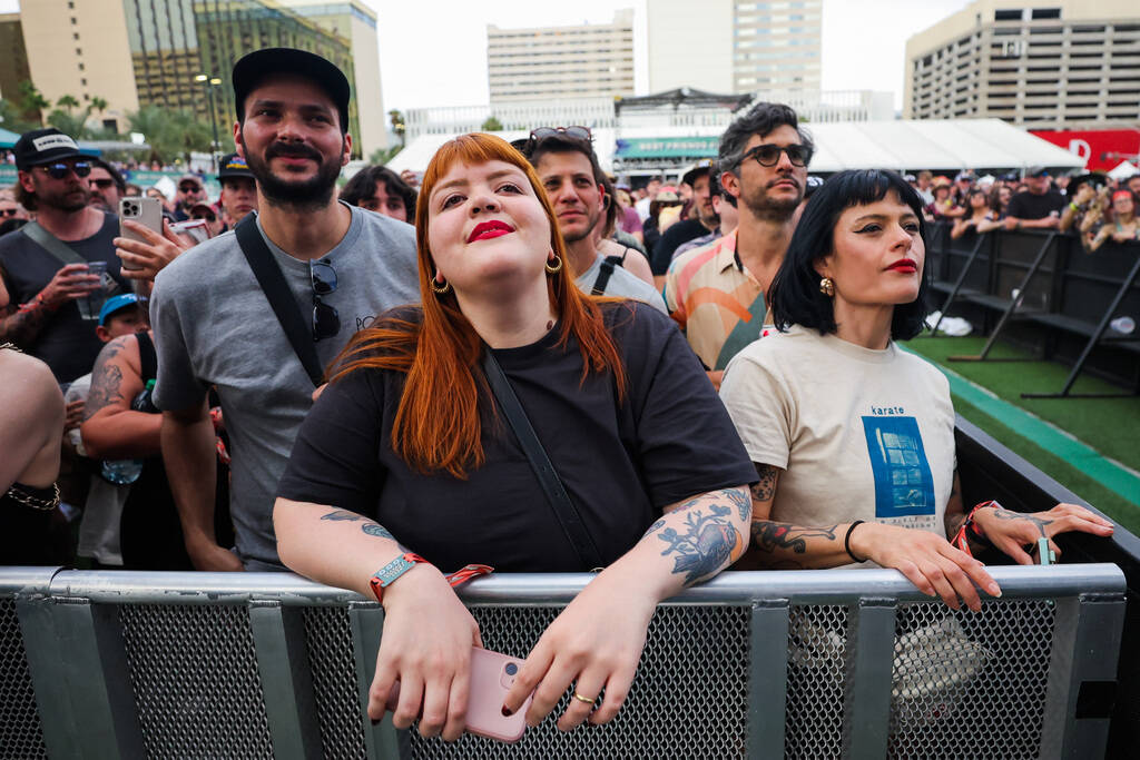 Festival attendees take in a Pinback set during the Best Friends Forever Festival at the Downto ...