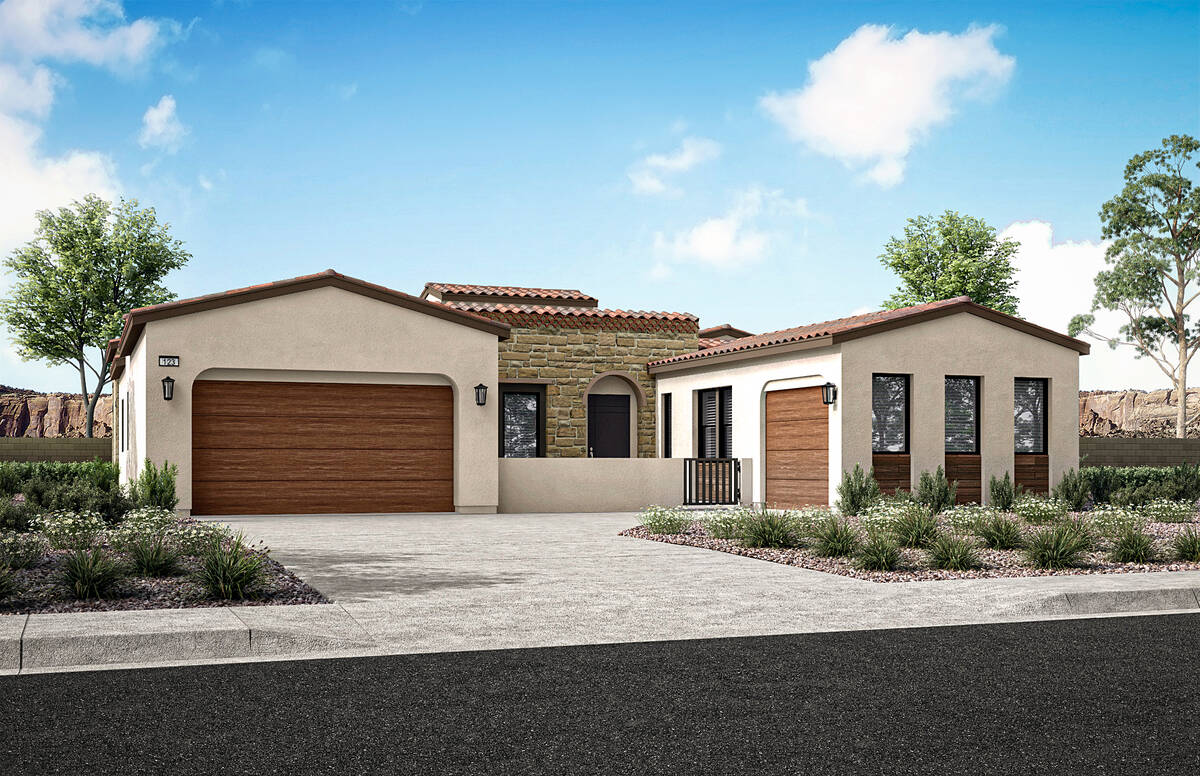 A one-story home option in the "La Cova" neighborhood of Lake Las Vegas. Tri Pointe Homes expec ...