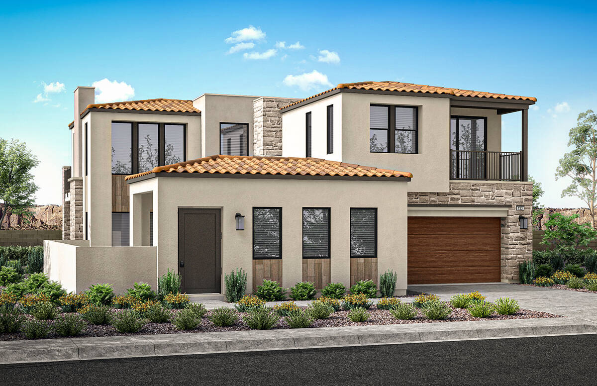 A two-story home option in the "La Cova" neighborhood of Lake Las Vegas. Tri Pointe Homes expec ...