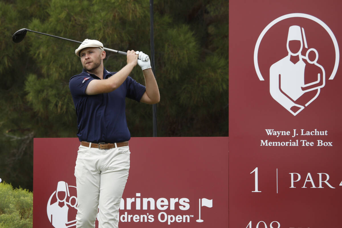 Harry Hall tees off on the first hole during the third round of the Shriners Hospitals for Chil ...