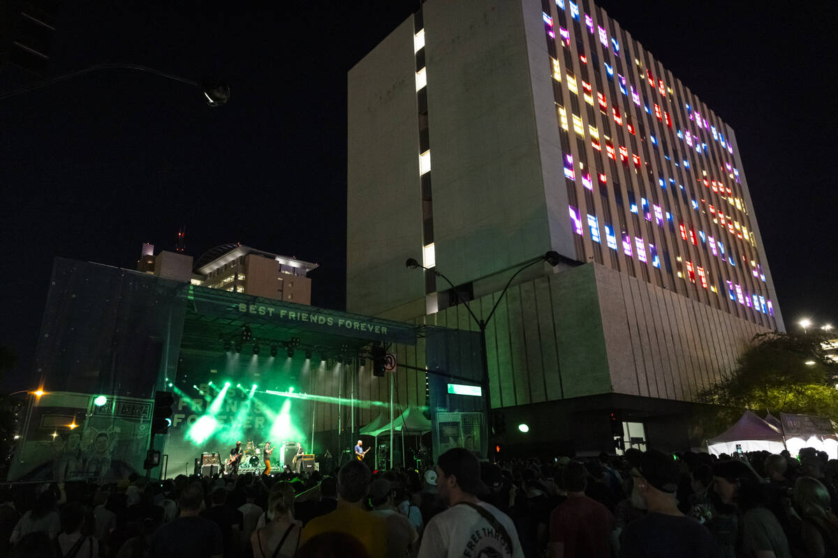 Drug Church performs during the final night of Best Friends Forever Festival at the Downtown La ...