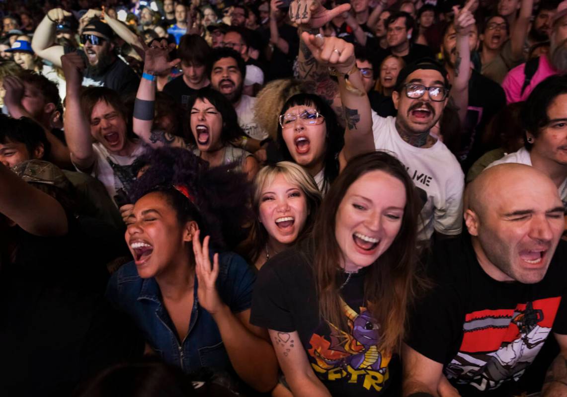 Fans cheer as The Blood Brothers perform during the final night of Best Friends Forever Festiva ...