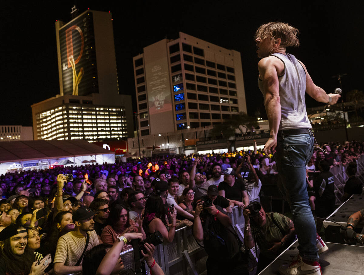 Johnny Whitney of The Blood Brothers performs during the final night of Best Friends Forever F ...