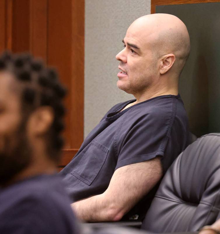 Robert Telles waits in the courtroom before a hearing at the Regional Justice Center in Las Veg ...