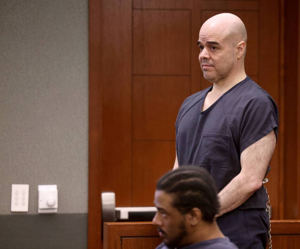 Robert Telles appears in court during a hearing at the Regional Justice Center in Las Vegas Wed ...