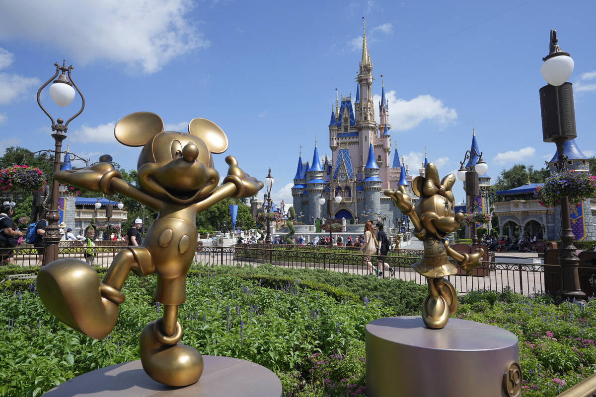 The Cinderella Castle is seen at the Magic Kingdom at Walt Disney World, July 14, 2023, in Lake ...