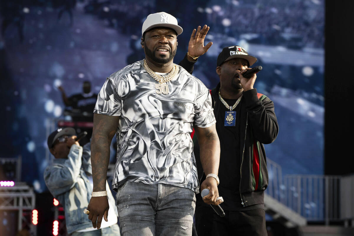 50 Cent, left, and Tony Yayo perform at the Wireless Music Festival in Finsbury Park, July 9, 2 ...