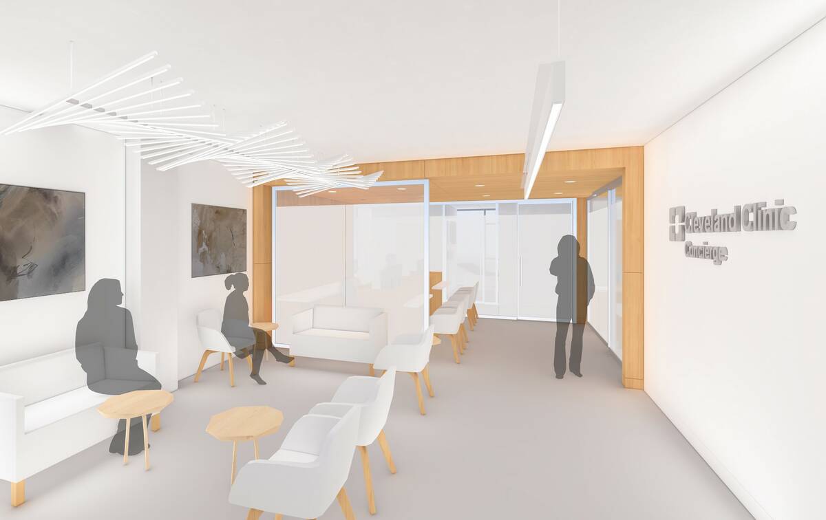 A rendering of the lobby in Cleveland Clinic Nevada's concierge medicine practice, which is set ...